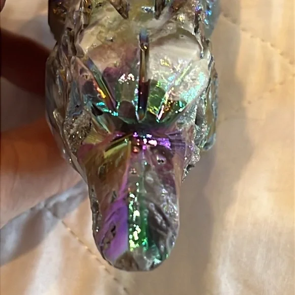 Aurora Sphalerite Wolf 🐺 Crystal Gemstone Carving NWOT